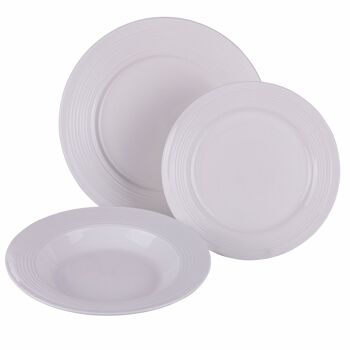 Servir. 18 pièces en porcelaine tendre, service 6 couverts, Banda Blanca 2