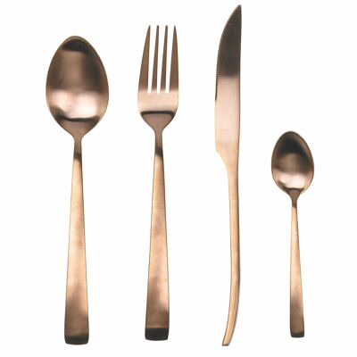 Set of 24 steel cutlery, matt copper, Park Avenue