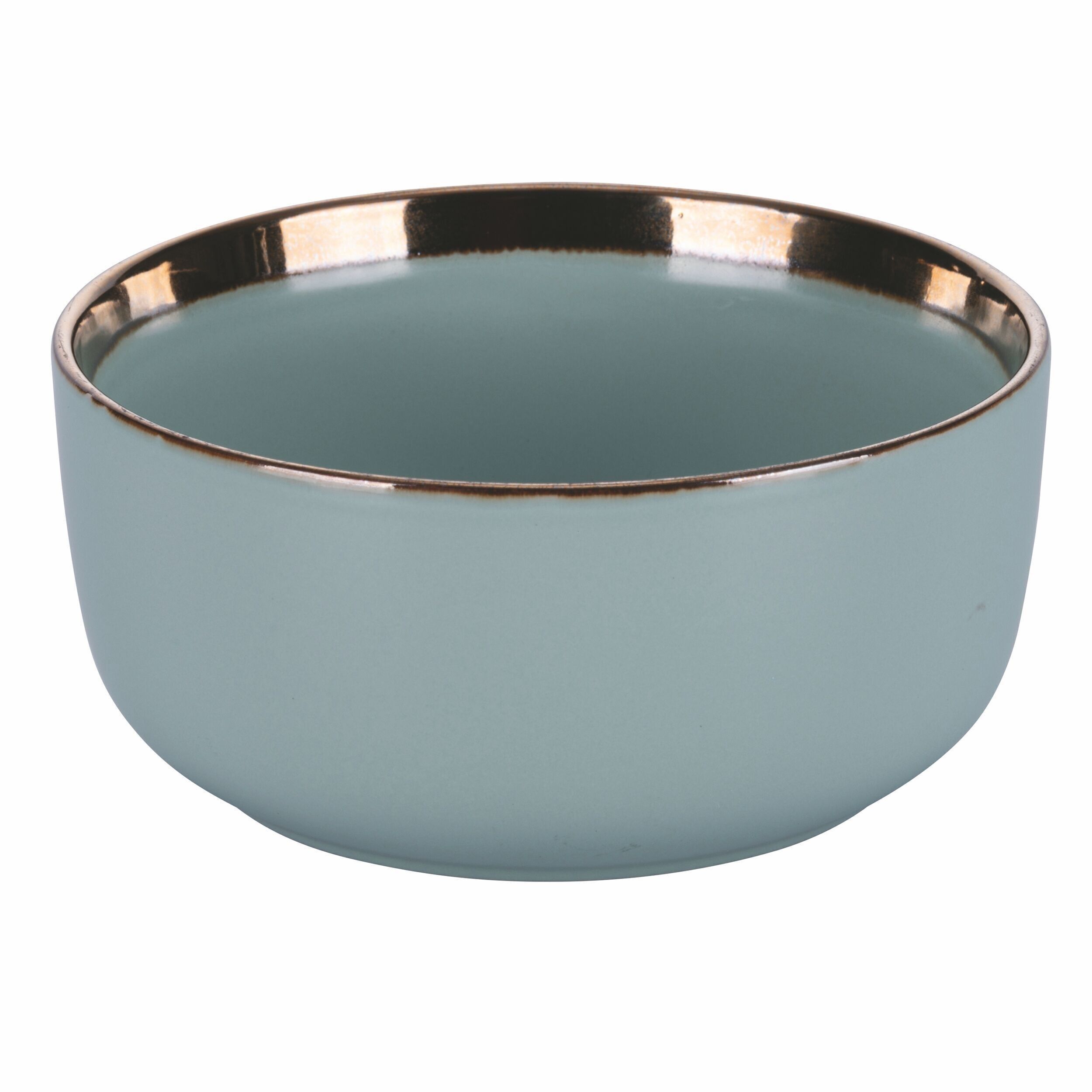 Suppenteller aus salbeigrünem Steingut, Bilbao