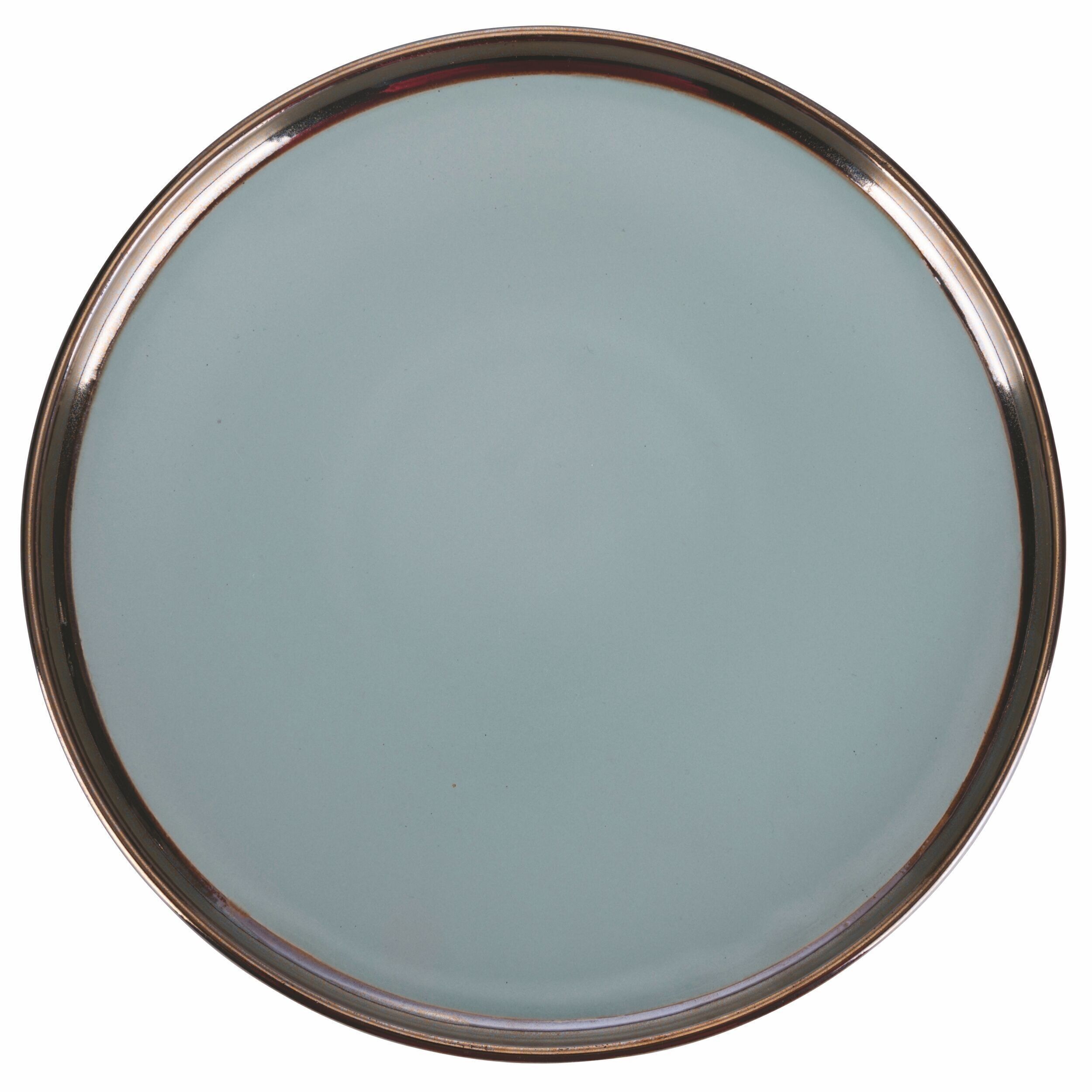 Salbeigrüner Speiseteller aus Steingut, Bilbao