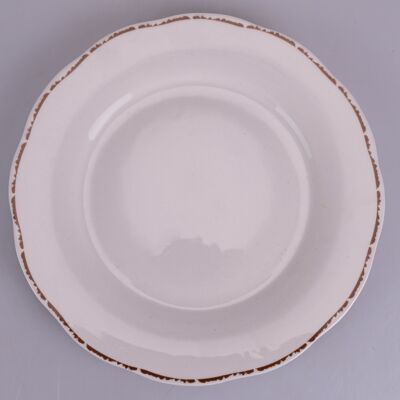 Porcelain dinner plate, scalloped edge, Chalet
