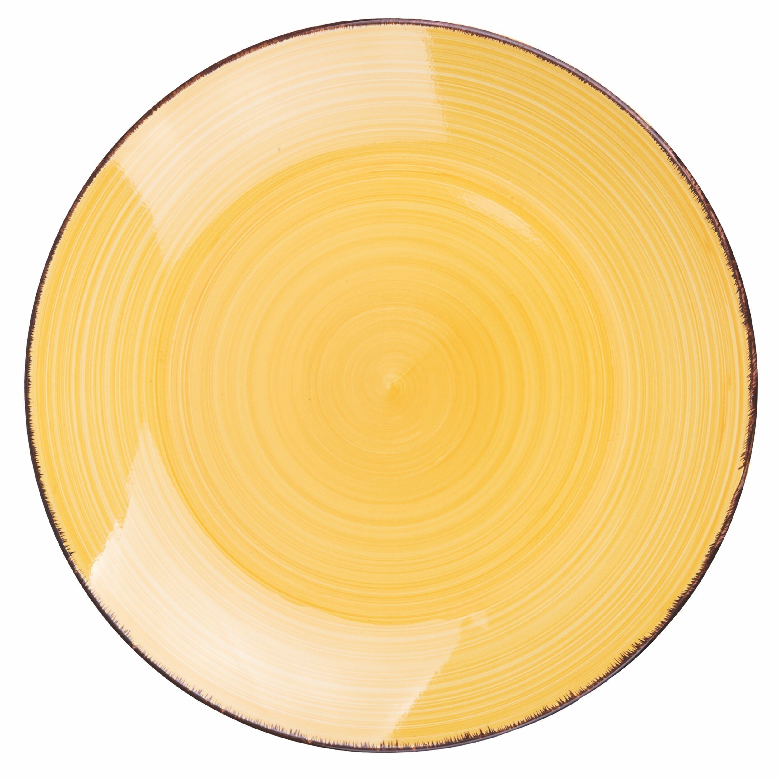 Handbemalter Speiseteller aus Steinzeug, gelb, New Baita