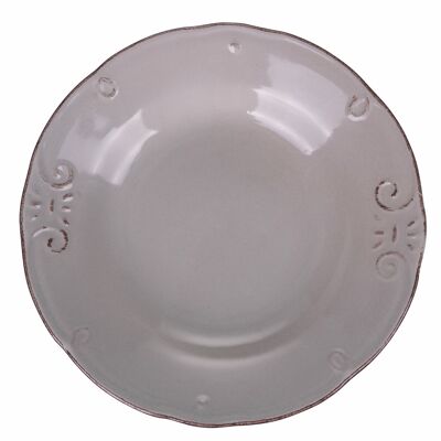 Stoneware soup plate Ø 23 cm, light grey, Duchessa Stones