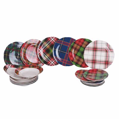 Service of 18 porcelain Christmas plates, 6 places, Scotland