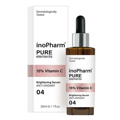 InoPharm Pure Elements 04 – Gesichtsserum zur Hautaufhellung mit 15 % Vitamin C // 30 ml