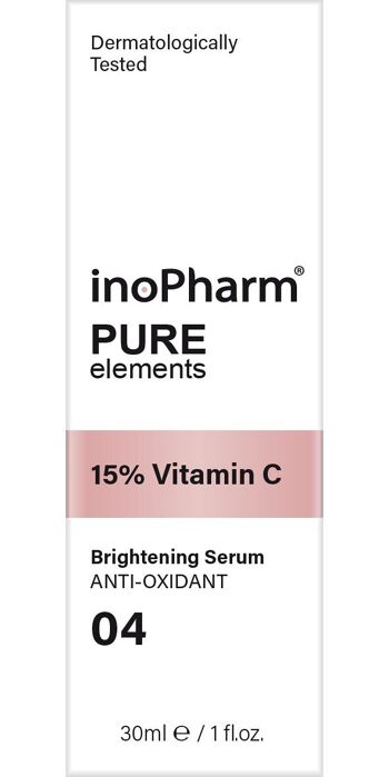 InoPharm Pure Elements 04 - Sérum visage pour éclaircir la peau avec 15 % de vitamine C // 30 ml 2