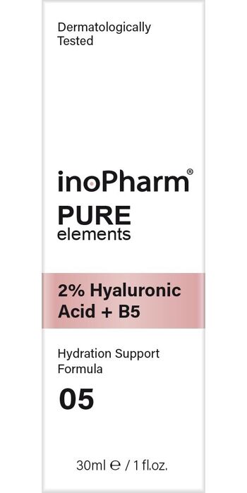 InoPharm Pure Elements 05 - Sérum hydratant à 2% d'acide hyaluronique et vitamine B5 // 30 ml 2