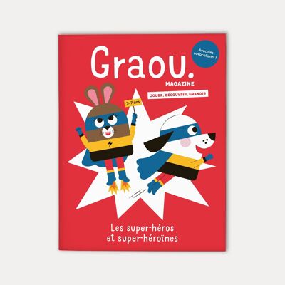 Graou Magazine 3 - 7 Jahre, Ausgabe „Superhelden und Superheldinnen“.