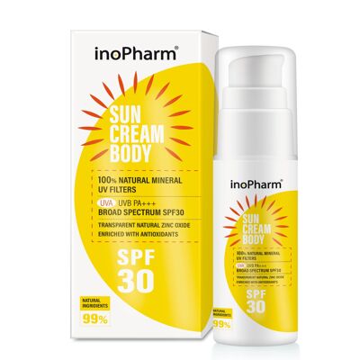 InoPharm Suncream SPF30 UVA/UVB - Crème solaire minérale // 100g