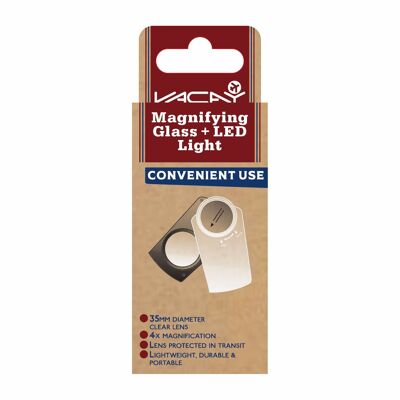 LUPE mit LED-Licht, LED-Lupe, Handlupe mit Licht, tragbare beleuchtete Lupe