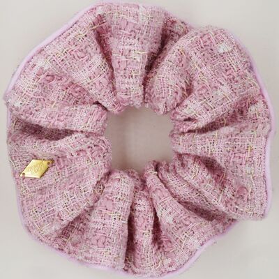 Pink tweed scrunchie - Gabrielle