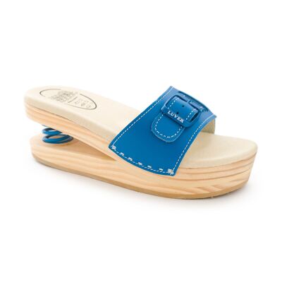 Wooden sandal with spring 2103-A Blue