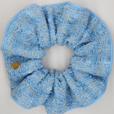 Light blue tweed scrunchie - Diana