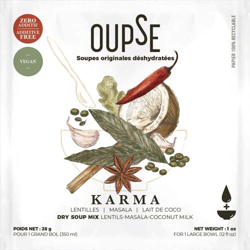 Soupe originale déshydratée Oupse / grand bol 350 ml-Karma (lot de 20)