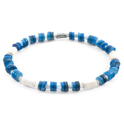 Bracelet SKINNY en argent et coquillage d'eau douce Blue Maisie