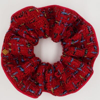 Red tweed scrunchie - Coco