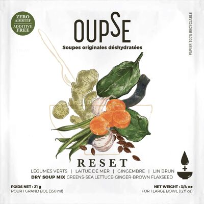 Oupse original dehydrated soup / large bowl 350 ml-Reset (pack of 20)