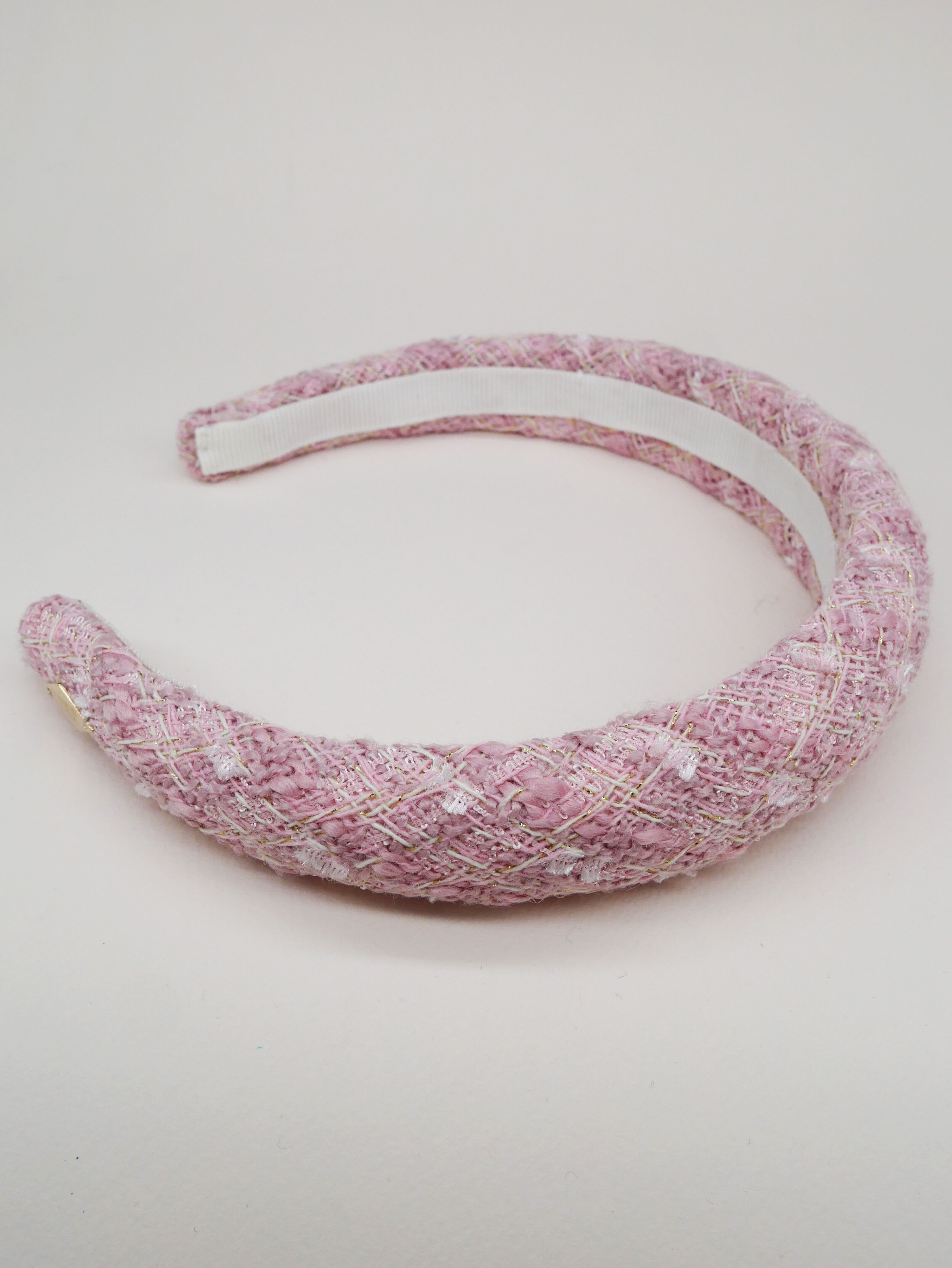 Cerchietto in tweed rosa - Naomi