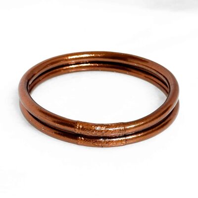 Pulsera Budista Certificada hecha en Tailandia con Mantra - Modelo Simple 6mm - CHOCO