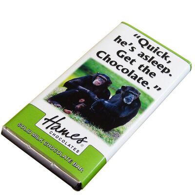 Animales con actitud - Barra de chocolate con leche - Chimpancé