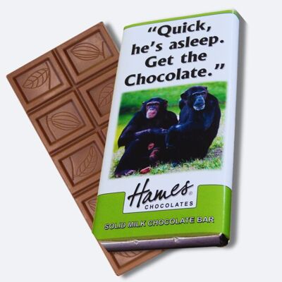 Animales con actitud - Barra de chocolate con leche - Chimpancé