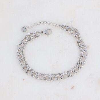 Bracelet Ivring - 2 rangs, maille et chaîne fine 5