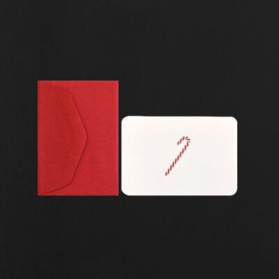 Mini-SUCRE D’ORGE-Karte + roter Mini-Umschlag