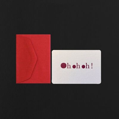 Mini carte OH OH OH + mini enveloppe rouge