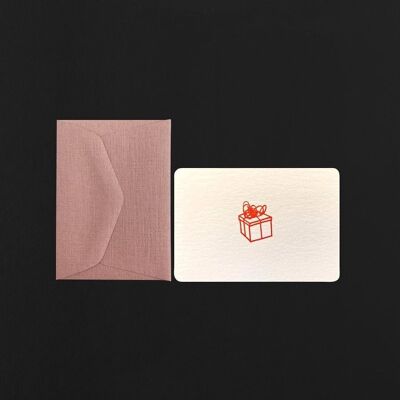 Mini carte CADEAU + mini enveloppe vieux rose