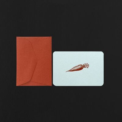 Mini carte CAROTTE + enveloppe rouille