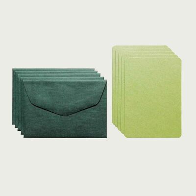 PACK OF 5 MINI PLAIN CARDS AND 5 MINI ENVELOPES - grass and green