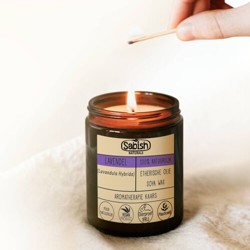 100% Natural Lavender Essential Oil Candle