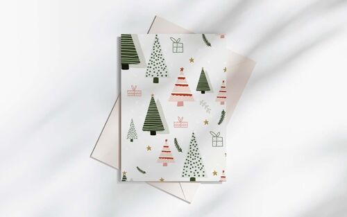 Carte de noël " Mon beau sapin" au format A6 plié