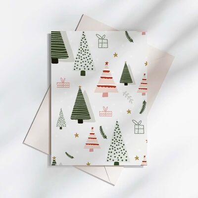 Weihnachtskarte „Mein schöner Baum“ im gefalteten A6-Format