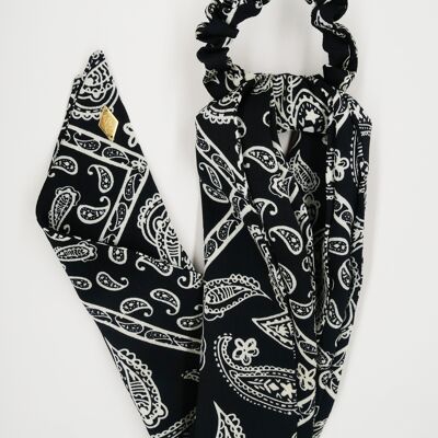 Black printed scarf - Paisley