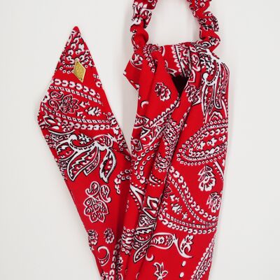 Red bandana print scarf - Bandy