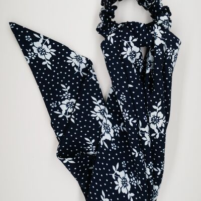 Navy blue floral scarf - Estelle