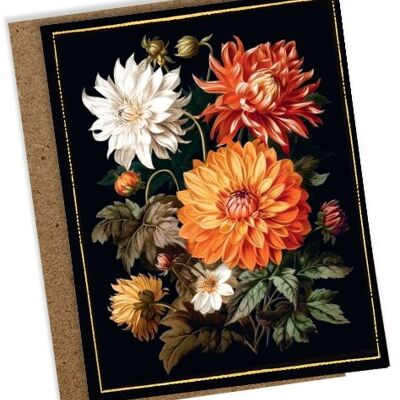 Mini carte de voeux Fleurs Dahlia