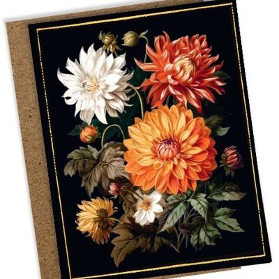 Mini carte de voeux Fleurs Dahlia