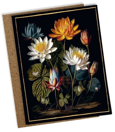 Mini biglietto di auguri Fiori Ninfee