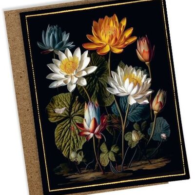 Mini carte de voeux Fleurs Nénuphars