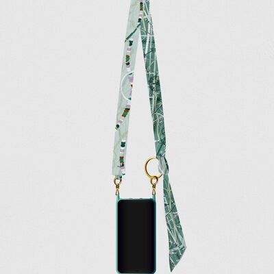 Reversible phone strap "The green jewelry box"