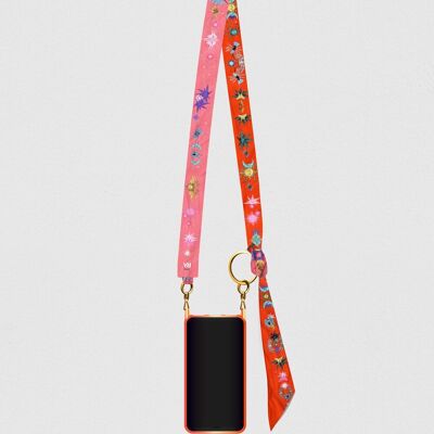 Reversible phone strap "Orange Cassiopeia"