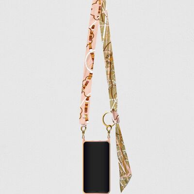 Reversible phone strap "The gold jewelry box"