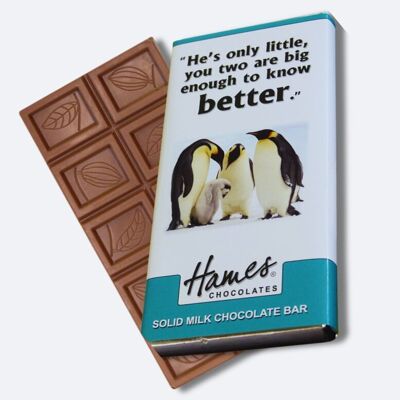 Animales con actitud - Barra de chocolate con leche - Pingüino
