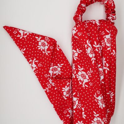 Red floral scarf - Estelle