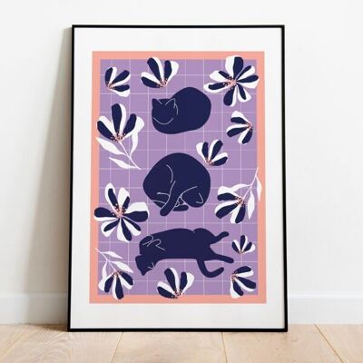 Poster Flower Cats A5, A4, A3