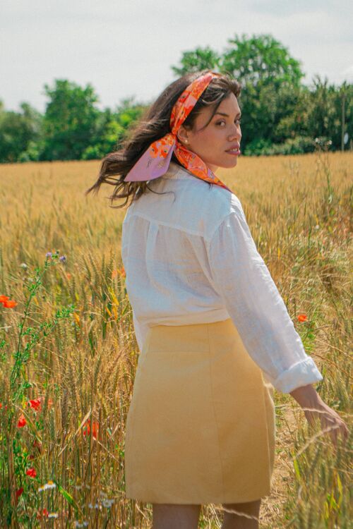 Foulard bandeau long VR « Le calamondin »