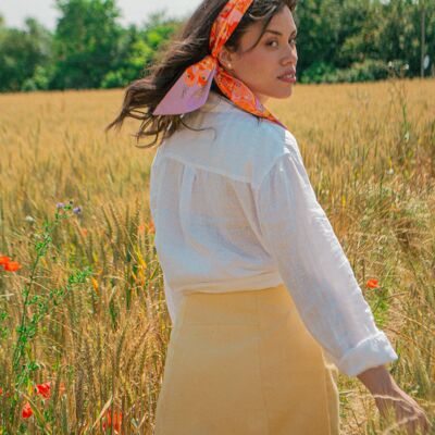 Foulard bandeau long VR « Le calamondin »