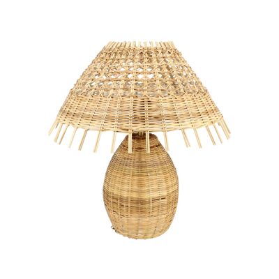 LAMPADA DA TAVOLO IN RATTAN NATURALE INTRECCIATO A MANO HT44CM JOYCE